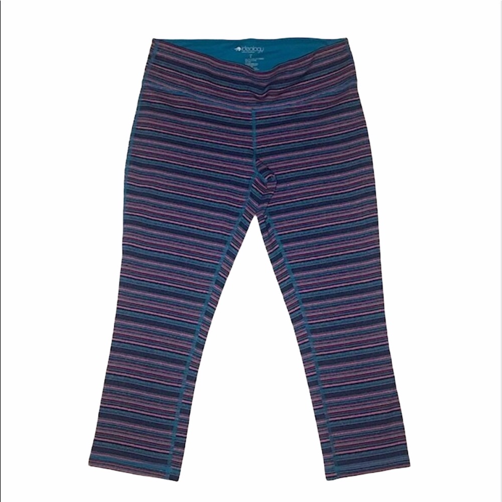 IDEOLOGY Small Blue Pink striped Capri leggings